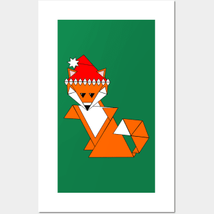 Christmas Fox Origami - Christmas Fox Posters and Art